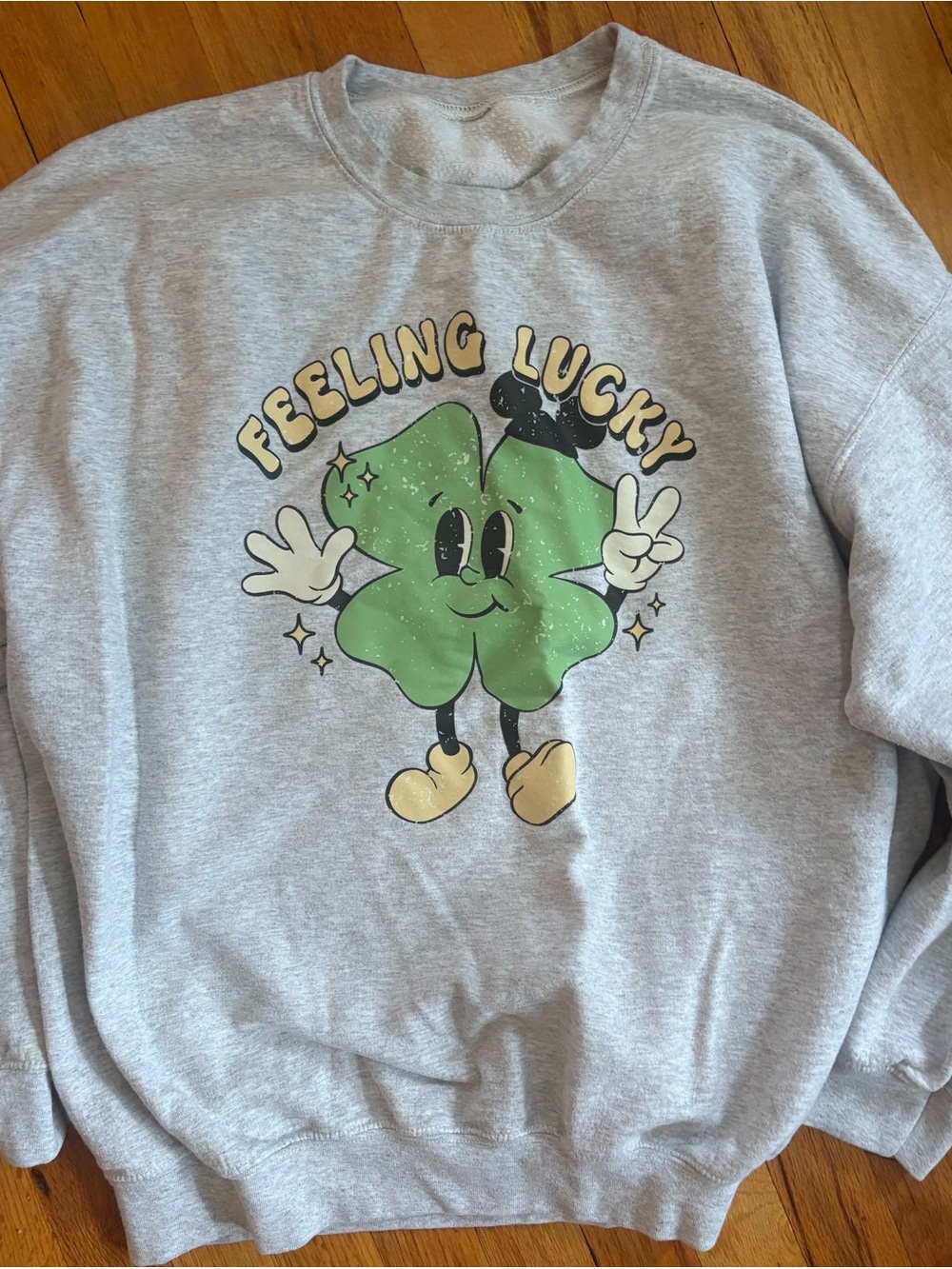 Disney Feeling Lucky Green Clover Graphic Sweatshirt
